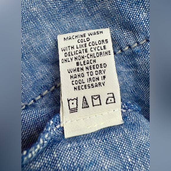 Max Studio Denim Look 100% Linen Blue Mini Dress - Picture 5 of 7